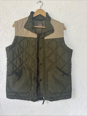 Denver Hayes Olive & Tan Quilted Men's Vest